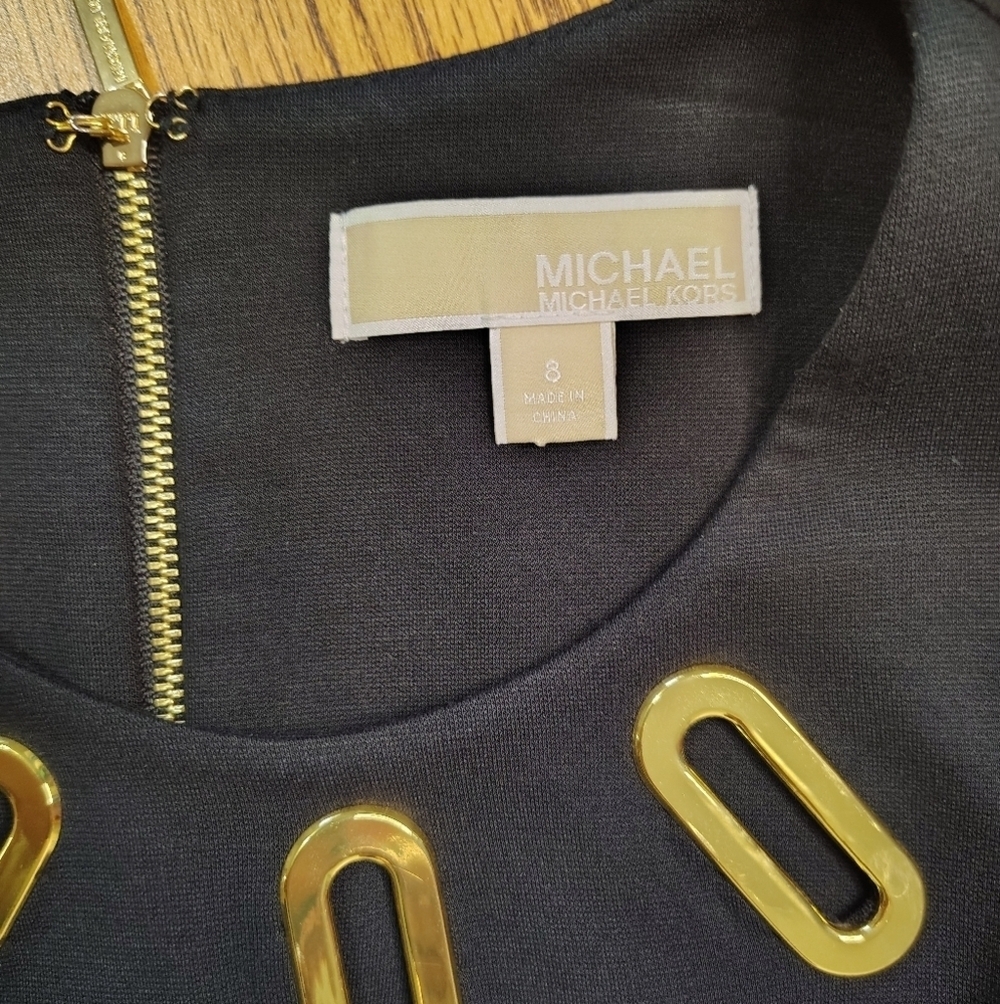 Michael Kors women's,mini dress party cocktail size 8, stretch, full zip, black. - Picture 6 of 15